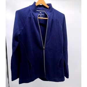 Tommy Bahama Women's Navy Blue Full Zip Pineapple Logo Size M